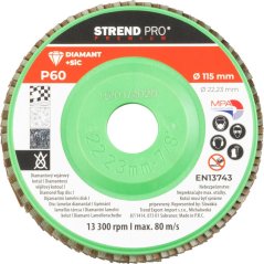 Kotúč Strend Pro Premium 115 x 22 mm, brúsny, P60