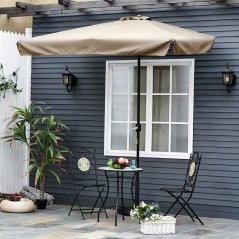 Veľký obdĺžnikový záhradný slnečník, naklápací mechanizmus, kľučka, béžová farba, 200x140 cm, MultiGarden