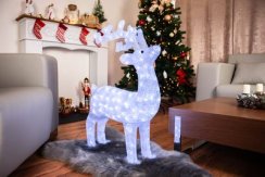 MagicHome Dekoration Weihnachten, Hirsch, Rentier, 160 LED kaltweiß, Acryl, IP44, außen, 52x24x74 cm