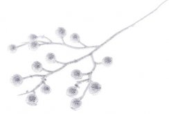 Świąteczna gałązka MagicHome, GliBerries. biały, 28cm