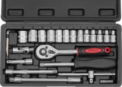 Strend Pro Werkzeugset, 25-teilig, Kopf, 1/4"; Ratsche, im Koffer