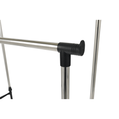 Mobilna vješalica, inox metal/crna plastika, OLIVER