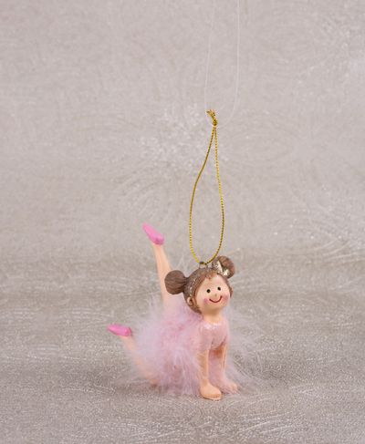 Božićni ukras MagicHome, balerina, poliresin, viseći, 9x4x7,5 cm