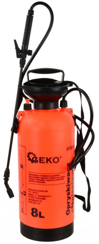 Manueller Drucksprüher 8 Liter, orange, GEKO