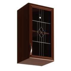 Oberschrank G40S mit Glas, rechts, Nussbaum Milano, SICILIA