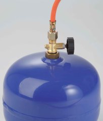 Einwegventil zum Anschluss an eine 2-kg-Flasche mit Auslassgewinde G3/8"; LH, MEVA