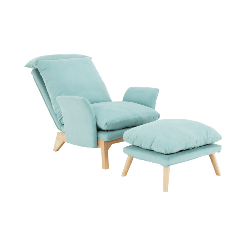 Sessel mit Untergestell, Mint/Natur, ZANDER
