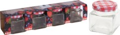 Einmachglas TO 48 75ml + karierter Deckel, 4er-Set