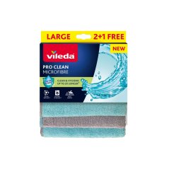 Vileda Pro Clean krpa od mikrovlakana, pakiranje od 2+1 komada