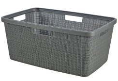Curver® košara od JUTE, 46L, siva 39x59x26 cm, za rublje, rublje