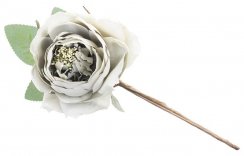 Květ MagicHome, růže rozvitá, zelená, stonek, velikost květu: 11 cm, délka květu: 22 cm, bal. 6 ks