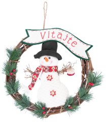 MagicHome Weihnachtsdekoration, Kranz Schneemann, 37 cm