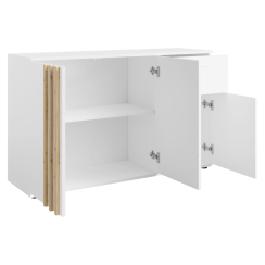 Komoda, 3D1S, bijela/hrast umjetničkog izgleda, TOLIS TIP 2