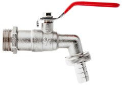 Ventil 3/4", Gewinde 1" mit Ende für 3/4"-Schlauch, GEKO