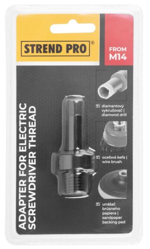 Adapter Strend Pro JA614, redukcja z M14 na 6 krawędzi do wiercenia i rzeźbienia koron