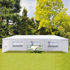 Záhradný komerčný pavilón, 3x9 m, 8 stien, biely, MultiGarden