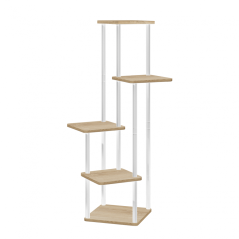 Blumenständer aus Metall, Weiß/Sonoma-Eiche, ADITE