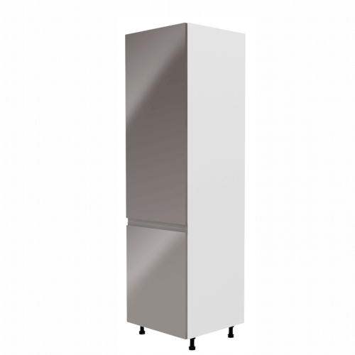 Kühlschrankschrank, Weiß/Grau Extra Hochglanz, links, AURORA D60ZL