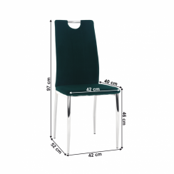 Jedilni stol, tkanina emerald Velvet/krom, OLIVA NOVO