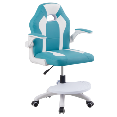 Drehstuhl mit Fußkreuz, blau/weiß, RAMIL NEU