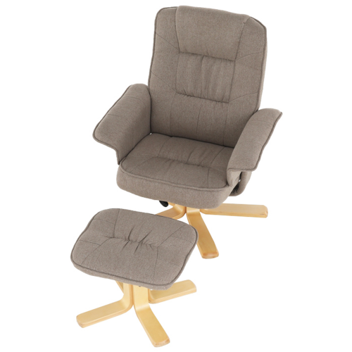 Fotel relaksacyjny z podstawą, brązowo-szary, LERATO