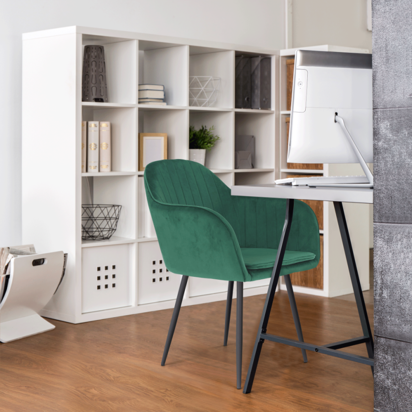 Designer-Sessel, smaragdgrüner Samtstoff, ZIRKON