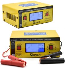 Mikroprocesszoros akkumulátortöltő LCD 6/12/24V, 6-150 Ah, töltőáram 10 A, GEKO