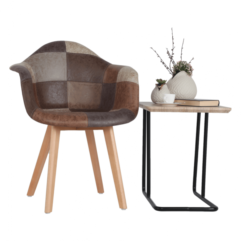 Designer-Sessel, Patchwork/Buche, TRYST