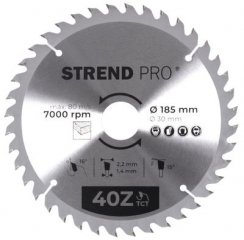Strend Pro TCT disk 185x2,2x30/20 mm 40Z, za les, žaga, SK rezine