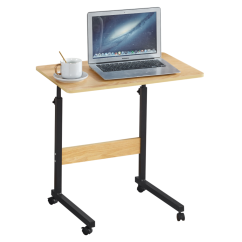 Verstellbarer PC-Tisch mit Rollen, Eiche/Schwarz, JUSTUS