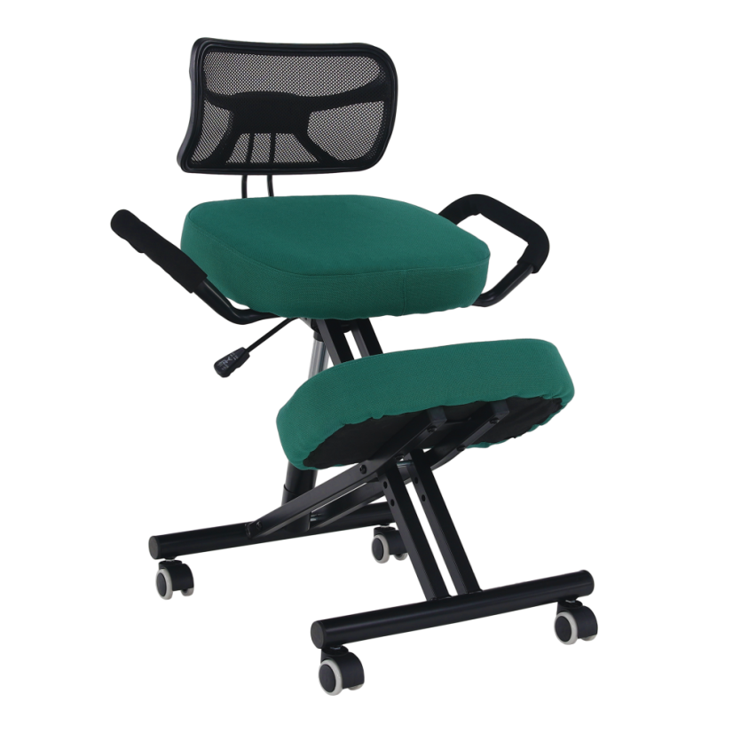 Ergonomska stolica za klečanje, zeleno/crna, RUFUS
