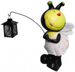 Dekorácia MagicHome Gecco, Včielka s lampášikom, magnesia, 25x23x49 cm