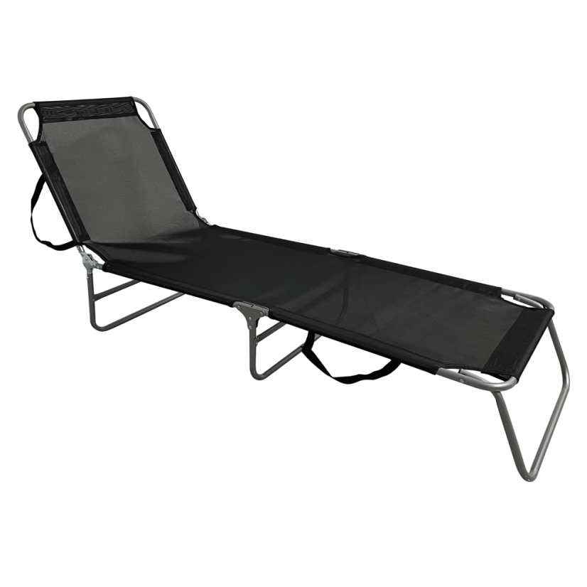 Gartenliege, schwarz/grau, KELEO