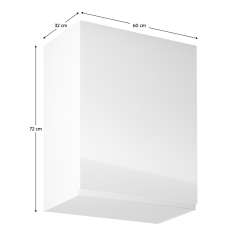 Oberschrank, Weiß/Weiß Extra Hochglanz, rechts, AURORA G601F