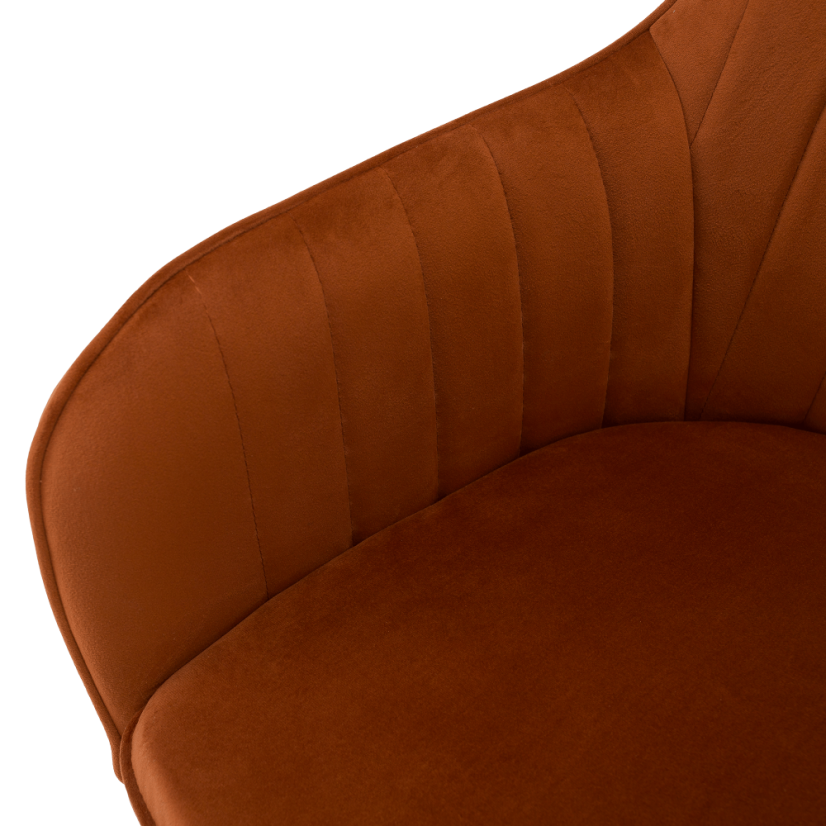 Designer-Sessel, Terrakotta-Samtstoff, AURIL