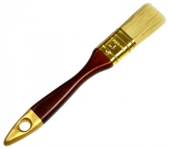 Flachpinsel mit Holzstiel 25 mm - 1&quot;, PROFI, Mahagonigriff, GEKO