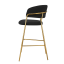 Designer-Barhocker, schwarzer Samtstoff/Gold-Chrom-Gold, DASMIN TYP 2