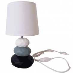 Lampa stołowa, biało/niebiesko/czarna, LENUS