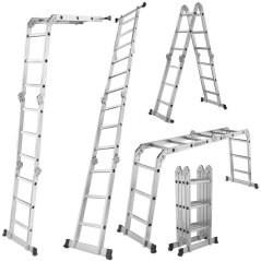 Rebrík štvordielny kĺbový 4 x 3 priečok, 370 cm, 11,8 kg, GEKO