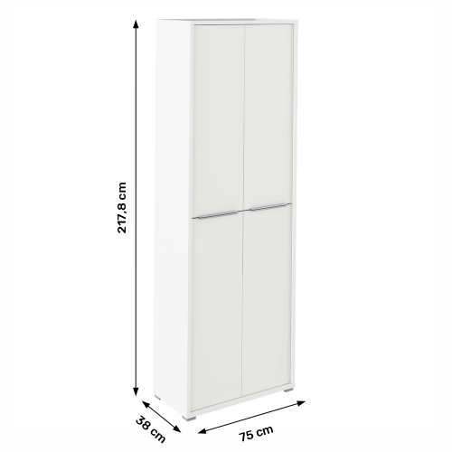 Wysoka szafka z półkami, biały, RIOMA TYP 05