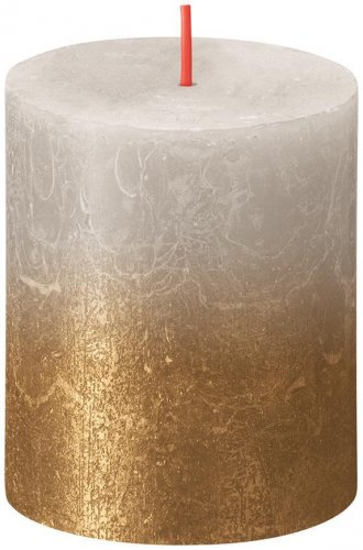 Svíčka bolsius Rustic, Vánoční, Sunset Sandy Grey+ Gold, 80/68 mm