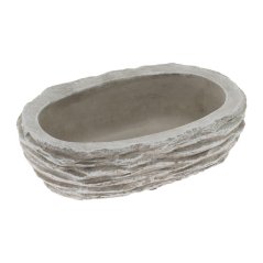 Dekoracija/poklopac nadgrobni spomenik ovalni 25 cm blijedo sive boje