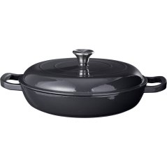 Tigaie din fontă cu capac, 30 cm, gri