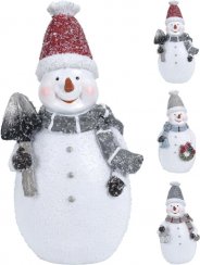 Figurină om de zăpadă 5,5x9,5x20 cm amestec polirășină
