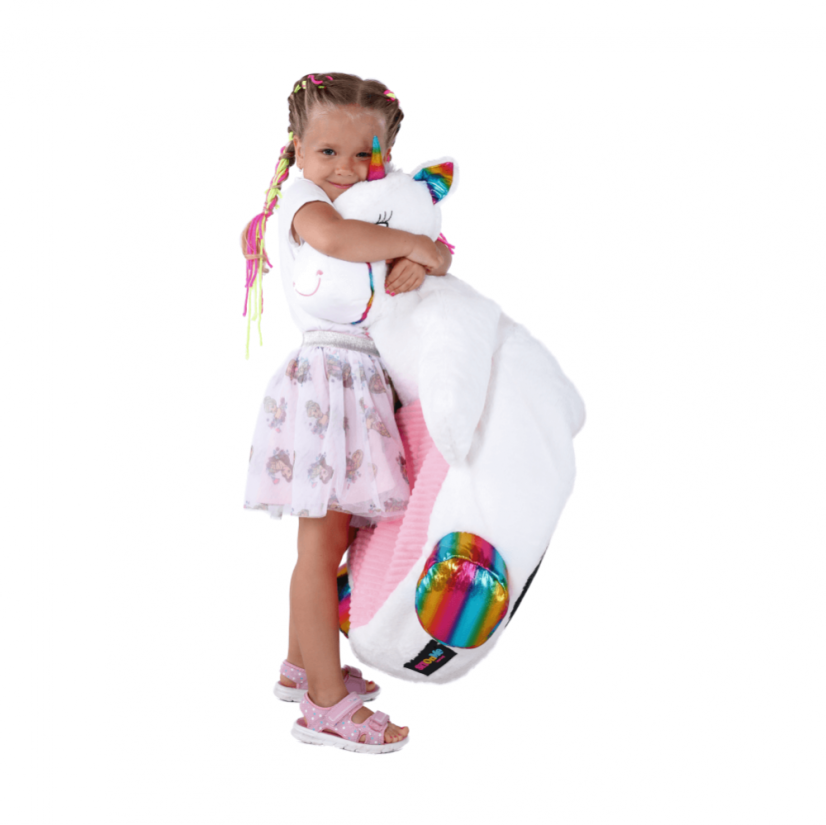 Einhorn-Sitzsack, weiß/rosa/Farbmix, BUFEL