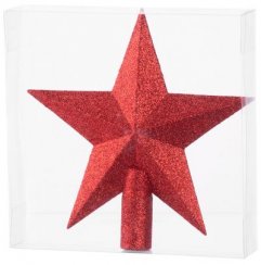 MagicHome Božična dekoracija, 1 kos, 20 cm, zvezda, rdeča, za božično drevesce
