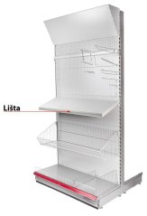 Lišta Racks H29 na cenovky, 1250 mm, transparentní *L*