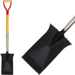 Ásó Strend Pro Premium RedShark, egyenes, fa nyéllel, D 1150 mm