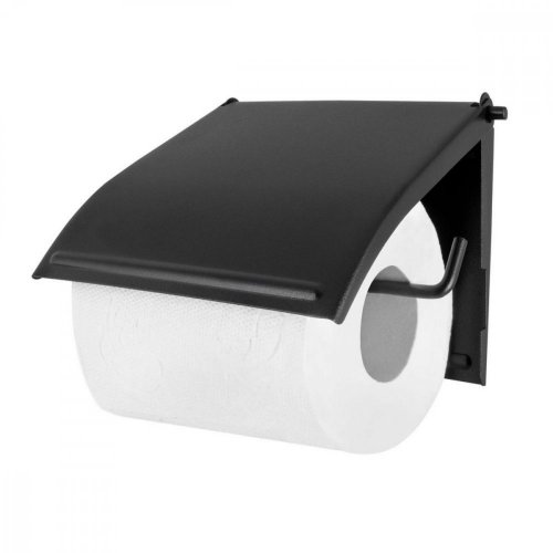 Toilettenpapierhalter aus Stahl, schwarz