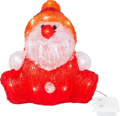MagicHome Weihnachtsdekoration, Weihnachtsmann, 30 LEDs, Timer, Acryl, 3xAA, IP44, außen, 24x21x24 cm